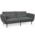 thumbnail image 1 of Gymax Canapé-Lit Moderne Futon Convertible avec Fonction d'Angle Réglable à 3 Niveaux Gris, 1 of 8