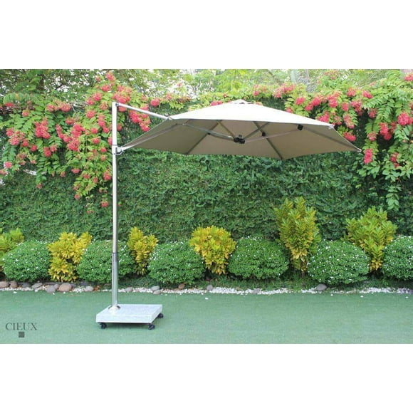 Marseille Outdoor Cantilever Umbrella with Marble Base on Castors