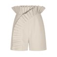thumbnail image 5 of Usmixi Summer Shorts for Women Cute Ruffler Trim High Waist Solid Short Pants Plus Size Lightweight Comfy Straight Shorts Beige s, 5 of 7