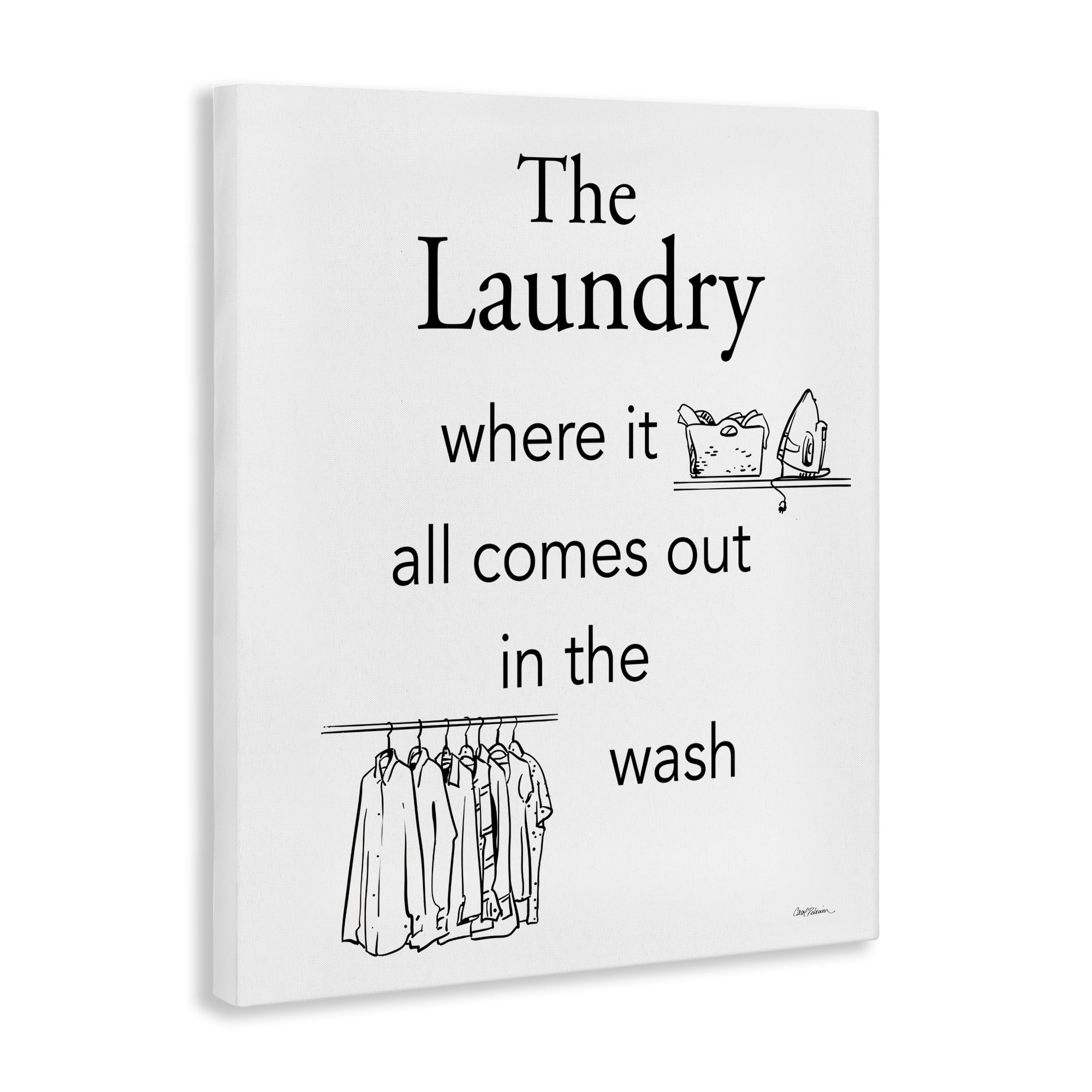 Stupell Industries All Comes Out Laundry Bath & Laundry Painting Wrapped Canvas Art Print Wall Art, 16 x 20