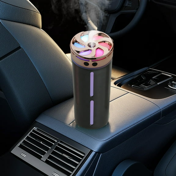 Kchsji Car Humidifier Portable Aromatherapy Diffuser Mini Auto Mist Cup Holder Fit LED Ambient Light USB Power 260ml Strong Mist Fresh Air Flow for Car Office Travel Commute Holiday Gifts