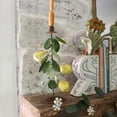 thumbnail image 4 of Vintage-Inspired Metal Toleware Taper Candle Holder with Lemons  Leaves, 4 of 5