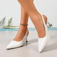 thumbnail image 4 of Hurxie Women's Slingback Kitten Heels Closed Pointed Toe Backless Wedding Party Dress Pumps Shoes Beige 8.5, 4 of 7