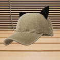 thumbnail image 2 of FINALGANG Womens Mens Solid Color Corduroy Baseball Cap Cute Ear Decor Adjustable Fit Casual Hat For Daily Casual Wear Cozy Headwear, 2 of 3