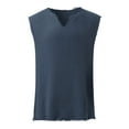 thumbnail image 4 of CONZONE Mens Cotton Linen T-Shirts Sleeveless T Shirts for Men Casual V Neck Solid Color Lightweight Tees Soft Cozy Tops, 4 of 8