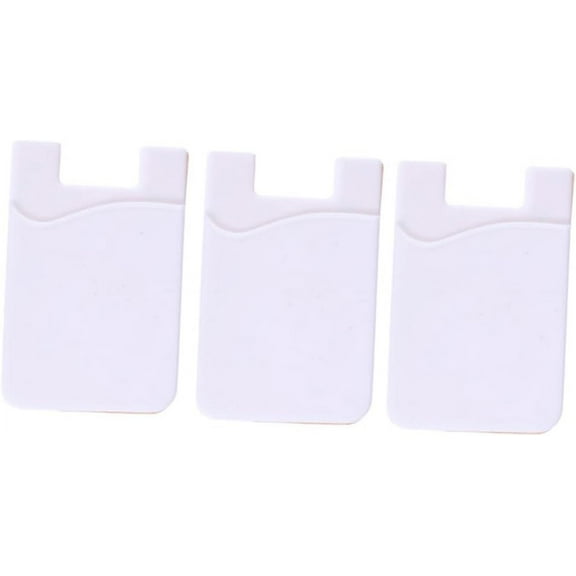 Smartphone Phone Pocket 3pcs White Wallet White Phone case White Purses Silicone Phone case Holder Sticker Wallet case