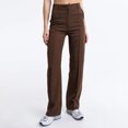 thumbnail image 4 of Gubotare Women's High Waist Capri Pants Casual Loose Fitting Yoga Pants Comfy Workout Capris with Pockets (Brown,XXL), 4 of 4