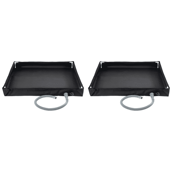 golytefs Portable Shower Pan with Drain Hose Foldable Shower Base for Camping (Black)