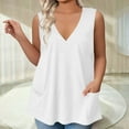 thumbnail image 2 of Lenpel Women's Plus Size Tank Tops Summer Casual V Neck Sleeveless T-Shirts Loose Tunic Tee Blouses with Pockets, 2 of 6