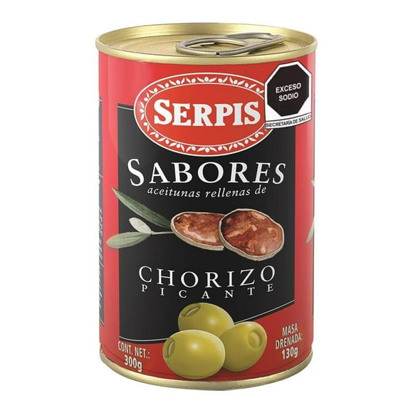 Aceitunas Serpis Sabores rellenas de chorizo picante 300 g