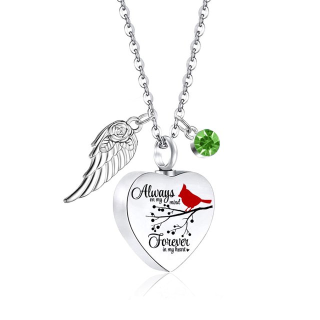 Collar de acero inoxidable con forma de corazón de melocotón torcido para hombres y mujeres, colgante conmemorativo de amante de ataúd cinerario de estilo europeo y americano