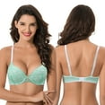 thumbnail image 5 of Curve Muse Women's Plus Size Perfect Shape Add 1 Cup Push Up Underwire Lace Bras-2Pk-Mint,Black-34C, 5 of 7