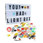 CrazyFire Cinema Light Box A4 Size Cinematic Light Box Light Up LED Letter Box with Total 189 Characters and Colorful Symbols(104 Letters and 85 Symbols)