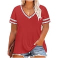 thumbnail image 3 of AnuYalue Plus Size Tshirts Shirts for Women V Neck Short Sleeve Blouse Oversized Basic Tees Loose Casual Trendy Summer Going Out Tops, 3 of 6