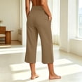 thumbnail image 7 of Yoga Capris for Women Tummy Control Stretch Wide Leg Workout Pants with Pockets Summer Lounge Athletic Trousers 2026 Camel XXL, 7 of 7