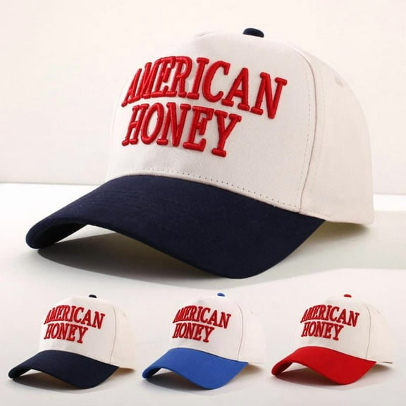 Trendy American Honey Embroidery Trucker Hat - Stylish Summer Baseball Cap for Women, Ideal for Outdoor Adventures, Casual Outings, and Everyday Fashion