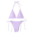 thumbnail image 2 of BONIXOOM Swimsuit Women Wire-Free No Closure Printed Two-Piece Sets Shorts Summer Swimwears on Clearance Purple Size 6, 2 of 4