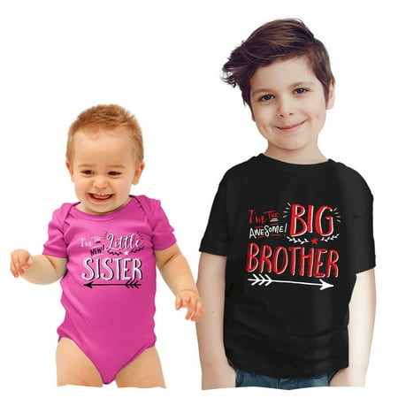 

Texas Tees Big Brother Shirt for Toddler Sister Gifts from Sister Birthday Hipster Big Brother/Little Sister Big Sibling 10/12 / Lil Sibling NB (0-3M)