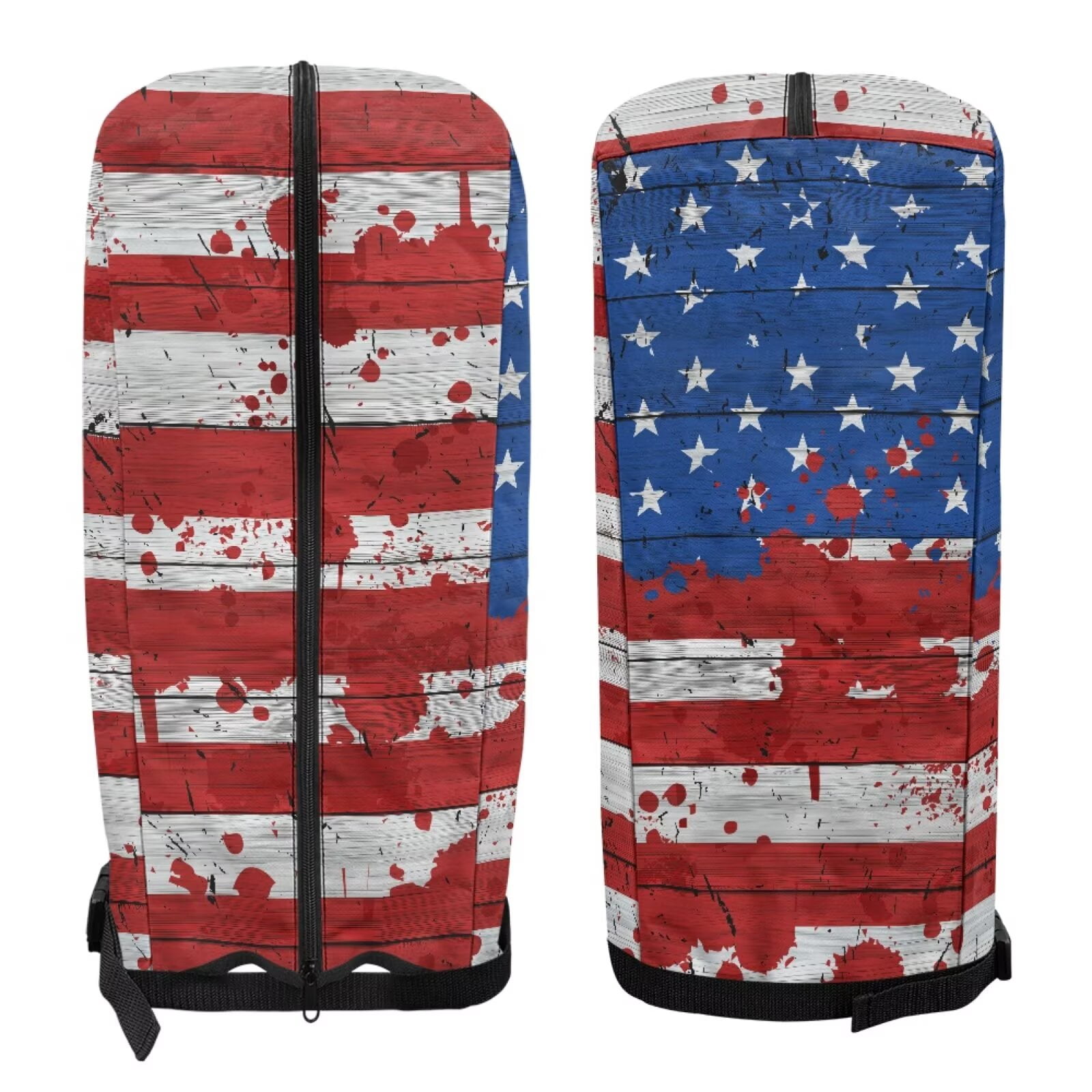 Chririnla American Flag Hood Golf Bag Cover Waterproof with Snap Button, Dust & Sun Protection for Clubs Universal Fit for Most Stand Bags, Cart Bags & Tour Bags