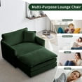 thumbnail image 4 of Domiluxe Chenille Accent Chair with Ottoman,Comfy Deep Single Seat Sofa with Pillow,Upholstered Armchair for Living Room Bedroom Office Apartment,Green, 4 of 7