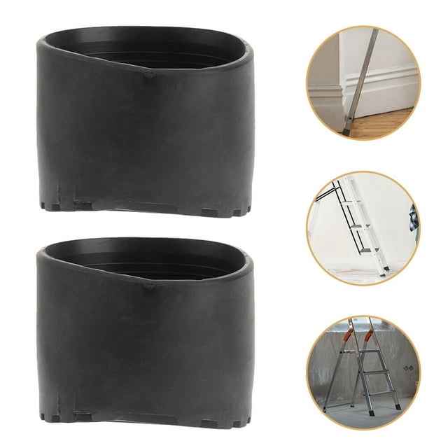 STRANDCHIC 2Pcs Ladder Feet Pads Durable Non Slip PVC Mats for Wood Tile Carpet Protection