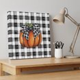 thumbnail image 4 of Ships Next Day Canvas Wall Art 10"x10", Fall Pumpkins Wood Framed Canvas Print Painting, Black Checkered Check Bow Thanksgiving Ready to Hang Small Picture Wall Decor for Home Kitchen Nursery Office, 4 of 9