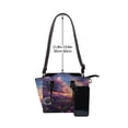 thumbnail image 4 of Lsque Dreamy Dandelion Sunset Pattern Leather Rivet Shoulder Bag – Elegant Genuine Leather & Microfiber PU Crossbody with Detachable Adjustable Strap, 4 of 5