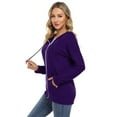 thumbnail image 4 of Women Casual Long Sleeve Hoodie Jacket Zip Up Sweatshirt with Pockets, 4 of 7