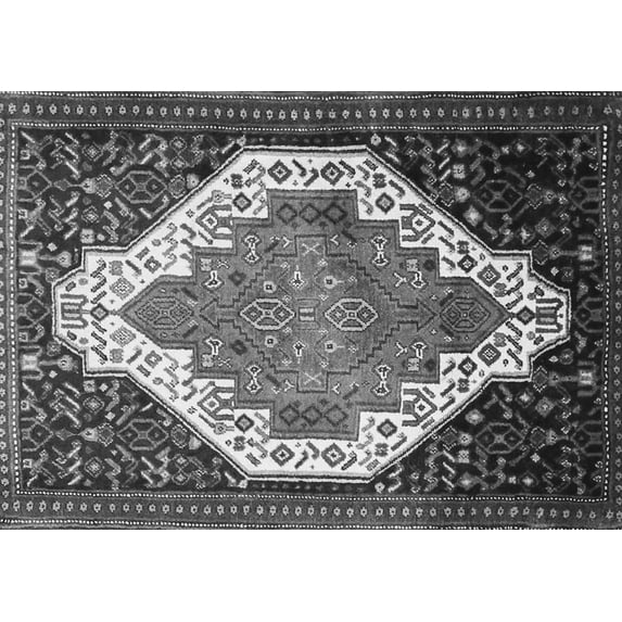Ahgly Company Indoor Rectangle Medallion Gray Traditional Area Rugs, 8' x 10'