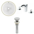 thumbnail image 1 of 16.5-in. W CUPC Round Bathroom Undermount Sink Set In White - Chrome Hardware - Overflow Drain Incl. AI-12945, 1 of 9