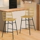thumbnail image 2 of Costway Silla de Bar, Juego de Taburetes de 2 Piezas con Respaldo de Ratán & Reposapiés, Silla Alta Ergonómica con Marco de Hierro & Almohadillas Antideslizantes, para Comedor, Patio, Balcón, 2 of 4