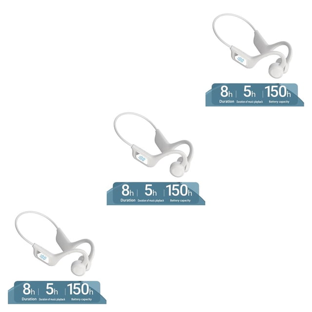 Cateissary Auriculares de conducción U9 Auriculares impermeables 8H Sonido claro Blanco Type1