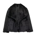 thumbnail image 2 of ZQUUVOU Women's Short Faux Fur Coat Casual Shaggy Jacket with Pockets Long Sleeve Warm Winter Open Front Fluffy Outwear Black, 2 of 3