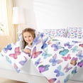 thumbnail image 4 of Manfei Rainbow Butterfly Queen Comforter Set 3 Pieces, Cute Wildlife Bedding Sets, Cartoon Animal Theme Bedding Comforter Set, Super Cozy Room Decor, 4 of 8