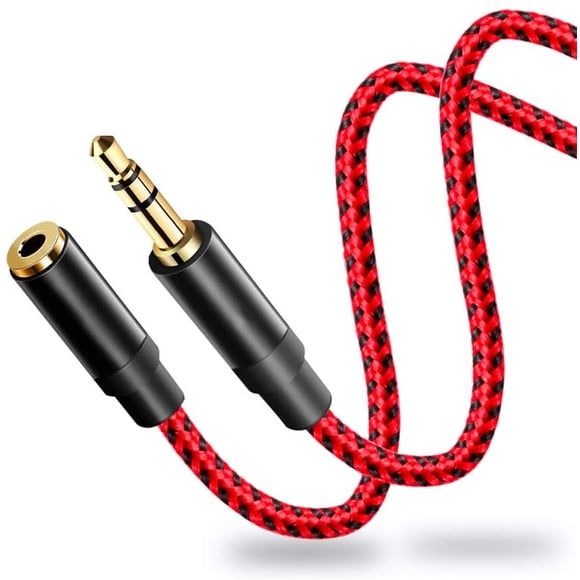 Câble d'Extension Casque 3,5 Mm 66ft, Adaptateur de Câble d'Extension Audio Stéréo Mâle à Femelle de 3,5 Mm avec Plaqué Or