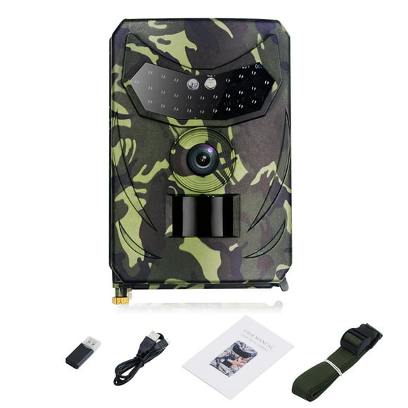 Amdohai PR100B 12MP 1080P Day Night Photo Video Taking Trail Camera Multi-function Outdoor Huntings Animal Observation House Monitoring Camera IP56 Waterproof with 26 Infrared Lights Camera