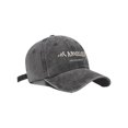 thumbnail image 3 of Gorra de béisbol gris vintage para mujer, de verano, lavada, de cabeza grande, moderna, combinable, con la cara, gorra pequeña que se puede mostrar, 3 of 6