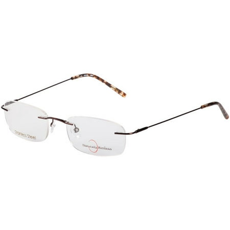 Women's Naturally Rimless Stainless Steel Eyeglass Frames, Brown ...