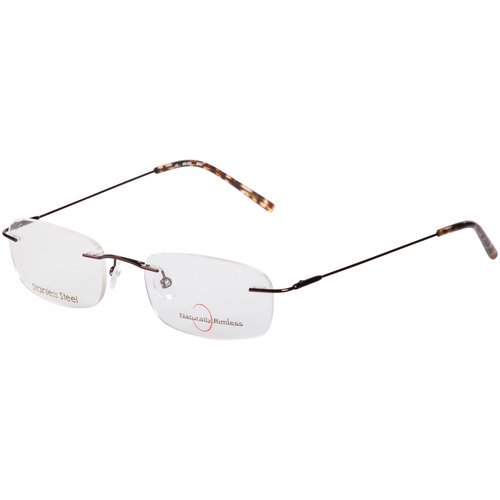 Womens Naturally Rimless Stainless Steel Eyeglass Frames Brown