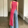 thumbnail image 6 of Karymi Womens T Shirts Scoop Neck Long Sleeveless Cami Top, Side Ruched High Slit Maxi Tank, Sleeveless Tunic Vest T Shirts for Women, 6 of 7