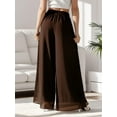 thumbnail image 5 of Weardear Palazzo Pants for Women Dressy Loose Fitting Wide Leg Pants Elastic Waist Chiffon Trousers with Pockets, 5 of 8