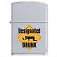 thumbnail image 2 of Zippo 205MP-DDRUNK Classic Designated Drinker Satin Chrome Windproof Lighter, 2 of 2