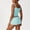 Blue(Tank Top+Shorts), variant on PISONIC Women's Two Piece Outfit Lace Trim Top and Shorts Set 2 Piece Lounge Sets Gym Yoga Athletic Clothes