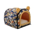 thumbnail image 4 of Cama cueva para gatos, lavable, tienda de campaña para perros, caseta interior semicerrada para perros azul, 4 of 9