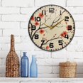 thumbnail image 3 of Yayeee Wall Clock for Living Room 11.9 inch Battery Operated Round with Holder, Red Floral Pattern, 3 of 7