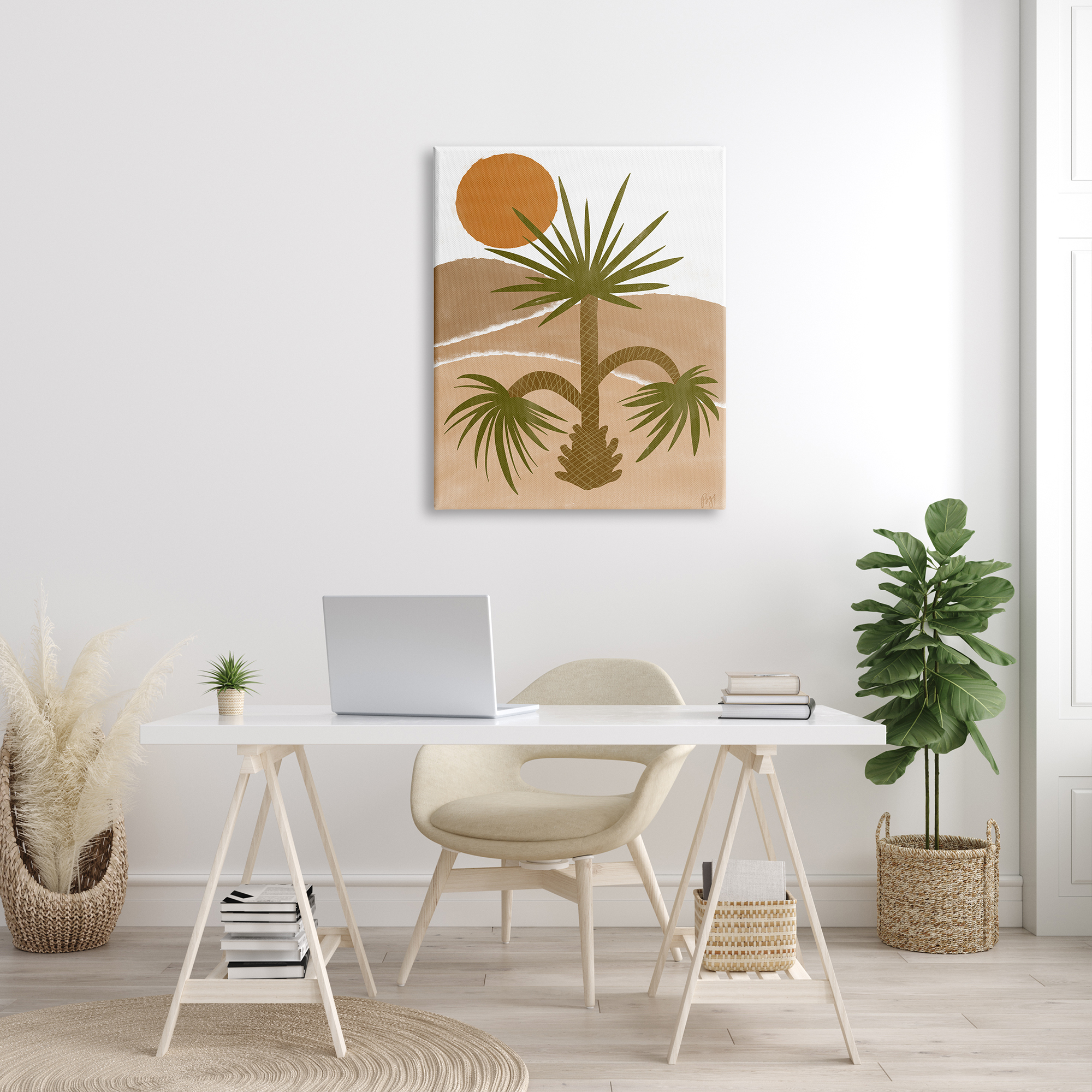 Stupell Indtries Tropical Desert Palm Warm Bold Sunny Canyon,30 x 40,Design by Birch&Ink