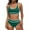 AB-Green, variant on Women's High Waisted Bikini Sets Sporty Two Piece Swimsuits Fashion Color Block Cheeky High Cut Bathing Suits 2025 Summer Vacation Outfits Blue L Sales Today
