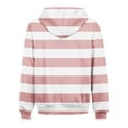 thumbnail image 5 of Juebong Oversized Zip Up Hoodies for Teen Girls Striped Print Long Sleeve Womens Hooded Sweatshirts Oversized Y2K Hoodies Jacket Pink,S, 5 of 6