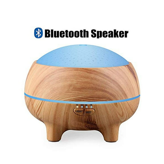 Ingeniuso Diffuser with Bluetooth Speaker, Light Wood Grain- 300ML: Lavender,Lemongrass, Peppermint (Oil Not Included)