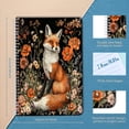 thumbnail image 2 of Spiral Notebook,Double-Wire Spiral College Lined Journal Notebook for Study and Notes,100 Pages,5.71x 8.26 in - Fox Surrounded by Flowers on Black Background, 2 of 7